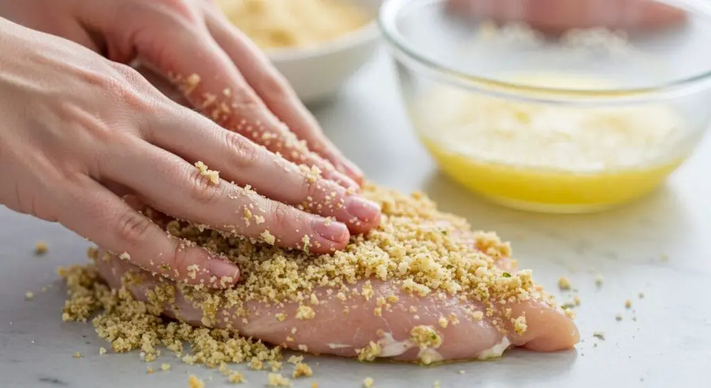 Chicken Being Coated