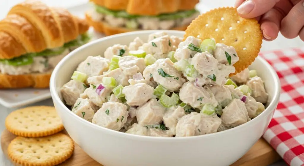 The Ultimate Classic Chicken Salad Recipe (Plus Viral Twists You'll Adore!)
Hello, WiseRecipes readers and lovers of timeless, comforting dishes! Is there anything more satisfyingly simple and delicious than a perfectly made chicken salad? Today, I’m sharing my Ultimate Classic Chicken Salad recipe – a creamy, flavorful, and incredibly versatile dish that’s perfect for lunches, picnics, light dinners, or satisfying snacks.
This isn't just any chicken salad; it's the kind that brings back fond memories, the one with the perfect balance of tender chicken, creamy dressing, and just the right amount of crunch and seasoning. We'll cover how to make the best chicken salad from scratch, and I'll even share my favorite shortcut using rotisserie chicken for an easy chicken salad recipe with rotisserie chicken that saves you time without sacrificing flavor. This is the foundation for the best homemade chicken salad sandwich you’ve ever had!
But wait, there’s more! While a fantastic Classic Chicken Salad recipe is a must-have in everyone’s culinary toolkit, I’m also going to dive into two incredibly popular, Pinterest-famous variations that are guaranteed to get rave reviews: a sweet and nutty Cranberry Pecan Chicken Salad recipe and a zesty, tangy Dill Pickle Chicken Salad recipe. These catchy twists take classic comfort to a whole new level of deliciousness.
So, whether you’re a purist or love to experiment, get ready to create some truly exceptional chicken salad that will have everyone asking for your secret! Let's make some magic with this go-to Classic Chicken Salad recipe and its amazing variations.
[Image 1: Alt Text: Hero shot of a beautiful bowl of classic chicken salad, creamy and flecked with celery and onion, served with crackers and some on a croissant sandwich.]
Why This Classic Chicken Salad Recipe (and its Viral Variations!) Will Be Your New Obsession
This isn't just a recipe; it's a gateway to endless delicious possibilities! Here’s why you’ll love this guide:
Timeless Classic Appeal: The core Classic Chicken Salad recipe is beloved for its simple, satisfying flavors and creamy texture.
Viral-Worthy Variations: The included Cranberry Pecan Chicken Salad recipe and Dill Pickle Chicken Salad recipe are proven Pinterest sensations, offering exciting flavor profiles that are incredibly popular.
Incredibly Versatile: Perfect for sandwiches, wraps, lettuce cups, stuffing avocados or tomatoes, or serving with crackers as an appetizer.
Easy to Make & Customize: Whether using leftover cooked chicken or a quick rotisserie chicken, this recipe is straightforward and easily adaptable to your taste.
Perfect for Meal Prep: Make a big batch at the beginning of the week for quick and easy lunches or snacks.
Crowd-Pleasing for Any Occasion: Ideal for potlucks, picnics, bridal showers, or simply a delicious everyday meal.
You Control the Ingredients: Adjust the creaminess, crunch, and seasonings to create your perfect Classic Chicken Salad recipe.
Gather Your Staples: Ingredients for Perfect Chicken Salad
Let's get our fresh and flavorful ingredients ready for our Classic Chicken Salad recipe and its exciting variations.
For the Classic Chicken Salad Base (Serves 4-6):
Cooked Chicken: 3 cups, shredded or diced (about 1.5 lbs raw boneless, skinless chicken breasts or thighs, or meat from 1 small rotisserie chicken).
Mayonnaise (Good Quality): ½ to ¾ cup, adjust to desired creaminess.
Celery: ½ cup, finely diced (for crunch).
Red Onion (or Green Onion): ¼ cup, finely minced (soak red onion in cold water for 10 mins to mellow if desired).
Fresh Lemon Juice (Optional): 1-2 teaspoons, for brightness.
Salt: ½ teaspoon, or to taste.
Black Pepper: ¼ teaspoon, or to taste.
Fresh Parsley or Dill (Optional): 1-2 tablespoons, chopped, for freshness.
For the Cranberry Pecan Chicken Salad Variation (Add to or modify base):
Dried Cranberries: ½ cup.
Toasted Pecans (or Walnuts): ½ cup, chopped.
Consider reducing celery slightly if adding both, or use a sweeter onion like Vidalia.
A touch of Dijon mustard (1 tsp) can complement these flavors.
For the Dill Pickle Chicken Salad Variation (Add to or modify base):
Dill Pickles (Your Favorite Kind): ½ cup, finely diced.
Dill Pickle Juice: 1-2 tablespoons (from the pickle jar).
Fresh Dill: 2 tablespoons, chopped (essential for this version!).
Consider omitting lemon juice if using pickle juice. Red onion works well here.
Crafting Your Chicken Salad Masterpiece: Step-by-Step
Let's create some chicken salad magic! We'll start with the Classic Chicken Salad recipe.
Step 1: Prepare the Chicken
Cook Chicken (If Not Using Pre-Cooked): If using raw chicken, you can poach, bake, or grill it until cooked through (165°F/74°C). Let it cool completely.
Poaching: Place chicken in a saucepan, cover with water or broth, bring to a simmer, then reduce heat and cook gently for 10-15 minutes.
Baking: Bake at 375°F (190°C) for 20-25 minutes.
Shred or Dice Chicken: Once cooled, shred the chicken using two forks or dice it into small, bite-sized pieces. Using an easy chicken salad recipe with rotisserie chicken is a fantastic time-saver here – just remove the skin and bones, then shred or dice the meat.
Place the prepared chicken in a large mixing bowl.
[Image 2: Alt Text: Shredded or diced cooked chicken in a large mixing bowl, ready for chicken salad.]
Step 2: Combine Classic Chicken Salad Ingredients
Add Veggies & Seasonings: To the bowl with the chicken, add the finely diced celery, minced red onion (or green onion), and optional fresh parsley or dill.
Dress the Salad: Add ½ cup of mayonnaise, the optional fresh lemon juice, ½ teaspoon of salt, and ¼ teaspoon of black pepper.
Mix Gently: Using a spoon or spatula, gently fold all the ingredients together until the chicken is evenly coated with the dressing and all components are well distributed. Be careful not to overmix, which can make the chicken mushy.
Taste and Adjust: Taste the chicken salad. Add more mayonnaise if you prefer it creamier, or more salt, pepper, or lemon juice to suit your taste. This is how to make the best chicken salad – by tasting and adjusting!
Step 3: Chill (Crucial for Flavor!)
Cover and Chill: Cover the bowl tightly with plastic wrap or transfer the chicken salad to an airtight container.
Refrigerate: Chill in the refrigerator for at least 30 minutes (preferably 1-2 hours) before serving. This allows the flavors to meld together beautifully, making your Classic Chicken Salad recipe even more delicious.
Step 4: Serving Your Classic Chicken Salad
Serve: Serve your chilled chicken salad on croissants, toasted bread for the best homemade chicken salad sandwich, in lettuce cups, with crackers, or atop a bed of mixed greens.
Making the Viral Variations:
For the Cranberry Pecan Chicken Salad Recipe:
Prepare the Classic Chicken Salad base as above (Steps 1-3).
Gently fold in ½ cup of dried cranberries and ½ cup of toasted chopped pecans. You might want to start with slightly less celery in the base if adding these. A teaspoon of Dijon mustard can also be a nice addition to the dressing. Chill as directed.
[Image 3: Alt Text: Bowl of Cranberry Pecan Chicken Salad, showing chicken, cranberries, pecans, and creamy dressing.]
For the Dill Pickle Chicken Salad Recipe:
Prepare the Classic Chicken Salad base as above (Steps 1-3), but consider omitting the lemon juice.
Gently fold in ½ cup of finely diced dill pickles, 1-2 tablespoons of dill pickle juice, and 2 tablespoons of fresh chopped dill. Chill as directed.
[Image 4: Alt Text: Bowl of Dill Pickle Chicken Salad, with visible pieces of dill pickle and fresh dill mixed into the creamy chicken salad.]
Wise Tips for the Best Chicken Salad, Every Time
Elevate your Classic Chicken Salad recipe (and its variations!) with these pro tips:
Quality Mayonnaise Matters: Use a good quality mayonnaise that you enjoy the flavor of, as it's a key component of the dressing.
Don't Overcrowd with Add-Ins (for Classic): For a true classic, keep the add-ins simple (celery, onion). For variations, ensure a good balance.
Cool Chicken Completely: Make sure your cooked chicken is completely cooled before mixing it with the mayonnaise and other ingredients. Warm chicken can make the mayo oily.
Fine Dice for Texture: Finely dicing the celery and onion ensures they incorporate well and provide a pleasant crunch without overpowering bites.
Chilling is Key: Don't skip the chilling time! It truly allows the flavors to marry and results in a much tastier chicken salad. This is essential for any Classic Chicken Salad recipe.
Toast Your Nuts: If making the Cranberry Pecan version, toasting the pecans (or walnuts) briefly in a dry skillet or oven brings out their flavor and makes them crunchier.
Delicious Ways to Serve & Vary Your Chicken Salad
This Classic Chicken Salad recipe is incredibly versatile:
Sandwiches & Wraps: The classic! Serve on croissants, toasted sourdough, whole wheat bread, pitas, or in tortilla wraps.
Lettuce Cups: For a low-carb, fresh option, serve scoops in crisp butter lettuce or romaine cups.
Stuffed Avocados or Tomatoes: A beautiful and healthy presentation.
With Crackers or Veggie Sticks: Perfect as an appetizer or light snack.
On a Salad Bed: Serve a generous scoop over mixed greens for a more substantial salad.
Add Grapes or Apples: For a classic sweet-savory twist (similar to Waldorf-inspired), add halved red grapes or diced crisp apple to your Classic Chicken Salad recipe.
Curried Chicken Salad: Add 1-2 teaspoons of curry powder and a pinch of turmeric to the dressing for an exotic flair. Golden raisins are a great addition here.
Storing Your Homemade Chicken Salad
Proper storage keeps your Classic Chicken Salad recipe fresh and delicious:
Storage: Store leftover chicken salad in an airtight container in the refrigerator.
Shelf Life: It will keep well for 3-4 days when stored properly.
Do Not Freeze: Mayonnaise-based salads like this do not freeze well; the texture will change significantly upon thawing.
Frequently Asked Questions (FAQ) - Classic Chicken Salad Recipe
Your common questions about making the perfect chicken salad:
What's the best chicken to use for chicken salad?
You can use poached, baked, grilled, or rotisserie chicken. Boneless, skinless chicken breasts or thighs both work well. Rotisserie chicken is a fantastic shortcut for an easy chicken salad recipe with rotisserie chicken.
How can I make my chicken salad less "mayo-heavy" or healthier?
You can substitute part of the mayonnaise with plain Greek yogurt (full-fat or low-fat) for a tangier, higher-protein version. Start with a 50/50 ratio and adjust to your liking. You can also simply use less mayonnaise overall for a less creamy version.
My chicken salad is a bit bland. How can I fix it?
Taste and adjust seasonings! It might need more salt, freshly ground black pepper, a squeeze of fresh lemon juice for brightness, or even a dash of Dijon mustard or a pinch of garlic powder or onion powder in the dressing. Fresh herbs also add a lot of flavor.
Can I add hard-boiled eggs to this recipe?
Yes, chopped hard-boiled eggs are a classic addition to many chicken salad recipes and would work wonderfully here. Add 2-3 chopped hard-boiled eggs.
What are some unique add-ins for chicken salad?
Beyond the cranberry/pecan and dill pickle variations, consider: chopped water chestnuts for crunch, slivered almonds, capers, chopped bell peppers, or even a touch of horseradish for a kick.
This Classic Chicken Salad recipe, along with its incredibly popular Cranberry Pecan Chicken Salad recipe and Dill Pickle Chicken Salad recipe variations, offers something for everyone. It’s the perfect blend of creamy, crunchy, savory, and (optionally) sweet or tangy. Learning how to make the best chicken salad is a valuable kitchen skill, and an easy chicken salad recipe with rotisserie chicken makes it accessible even on the busiest days.
I’m so excited for you to try this recipe and its fun twists! Whether you’re making a best homemade chicken salad sandwich or serving it up for a party, it’s sure to be a hit. Let me know in the comments which version is your favorite! Happy cooking!
