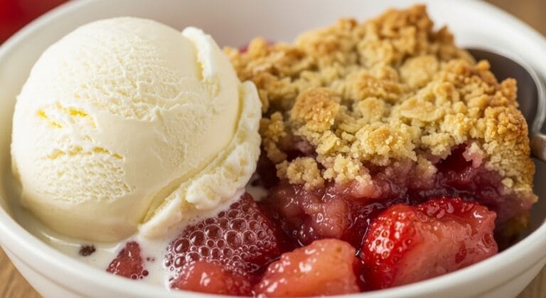 best homemade rhubarb and strawberry crumble recipe