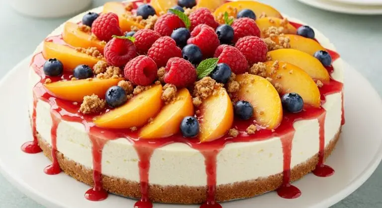 The Ultimate Summer Berry and Peach Cheesecake Recipe: A Showstopping Slice of Sunshine!