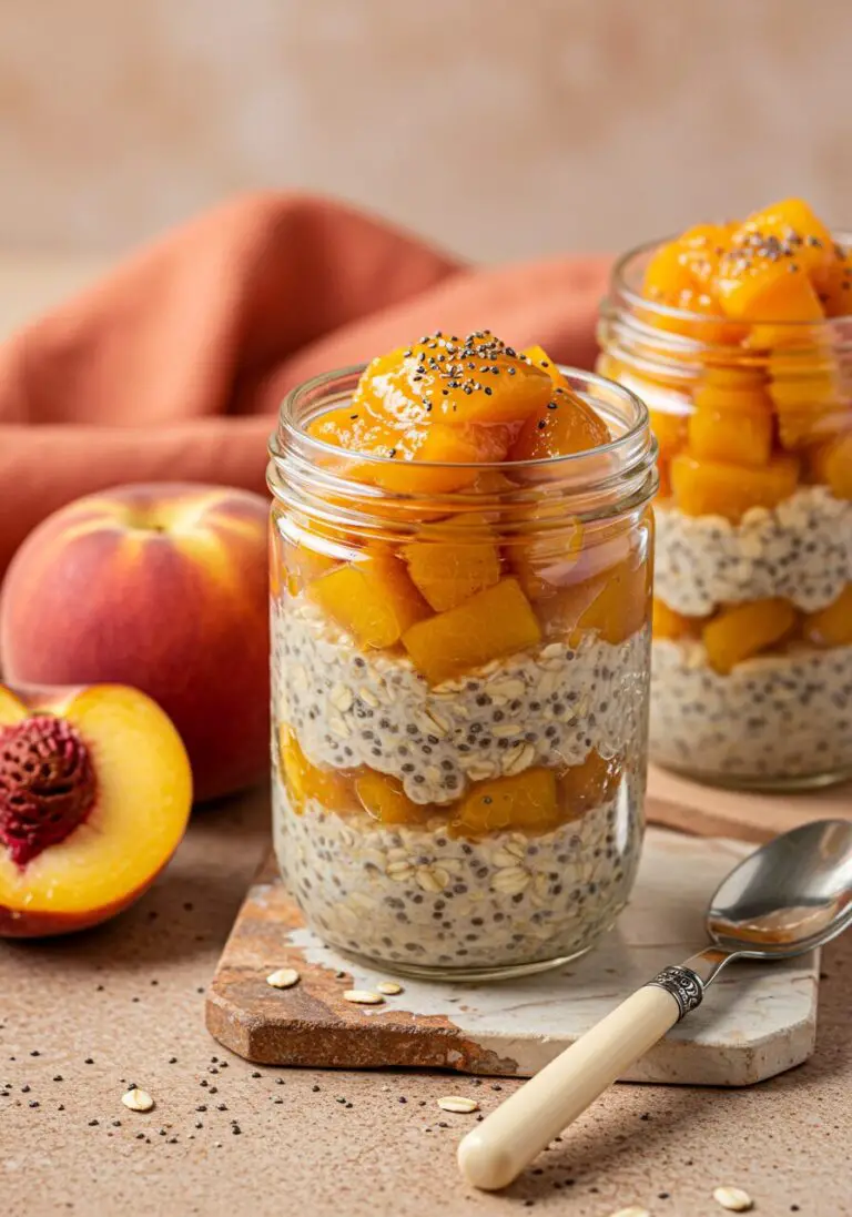 Peach Pie Overnight Oats recipe