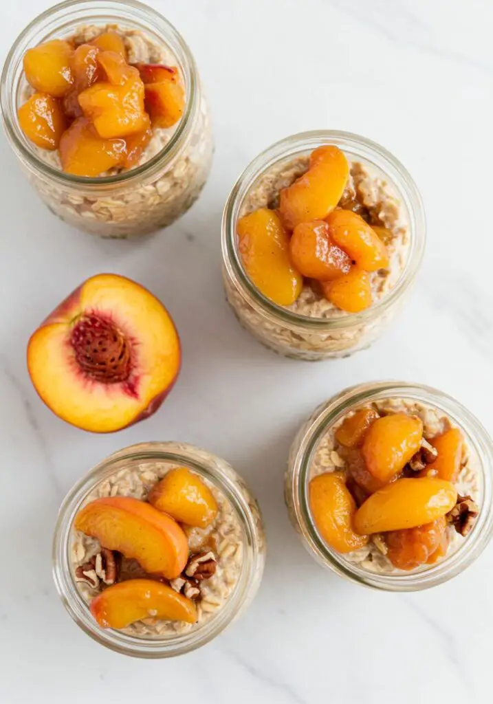 Peach Pie Overnight Oats recipe