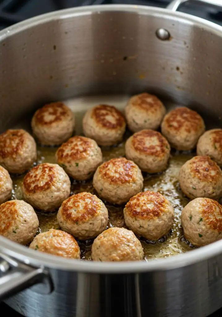 Pesto Mini Meatball Soup recipe