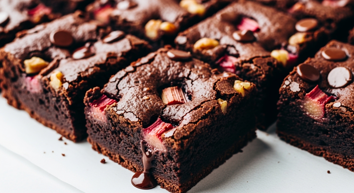 Chocolate Rhubarb Brownies Recipe
