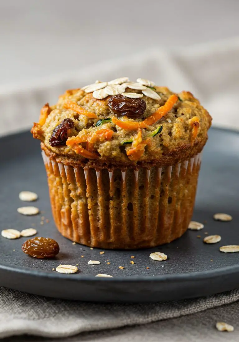 The Best Healthy Zucchini Carrot Oatmeal Breakfast Muffins