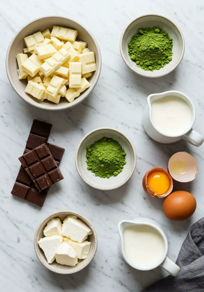 gluten-free Matcha White Chocolate Mousse Cake