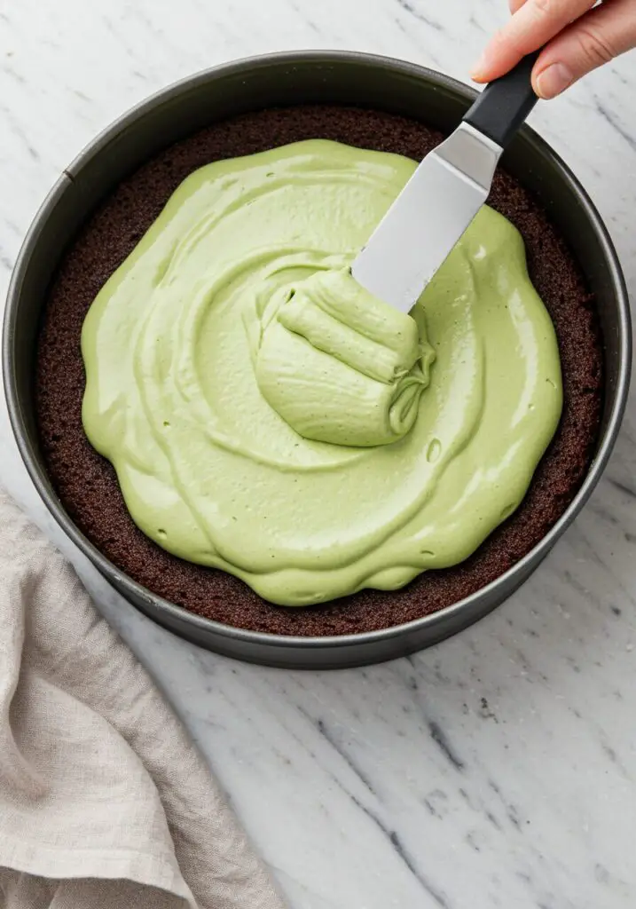 gluten-free Matcha White Chocolate Mousse Cake