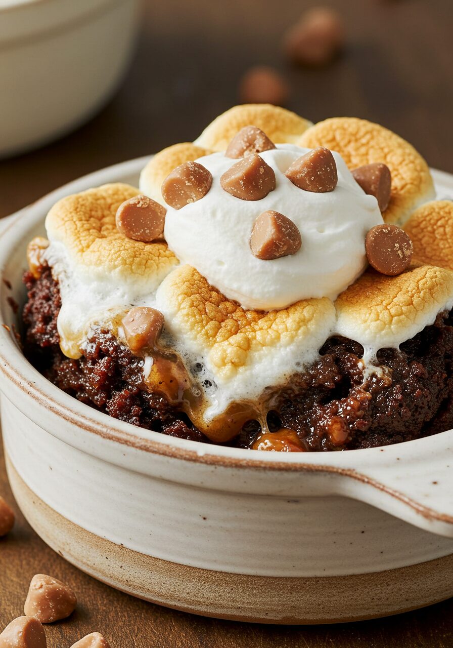 S'more Butterscotch Caramel Dump Cake