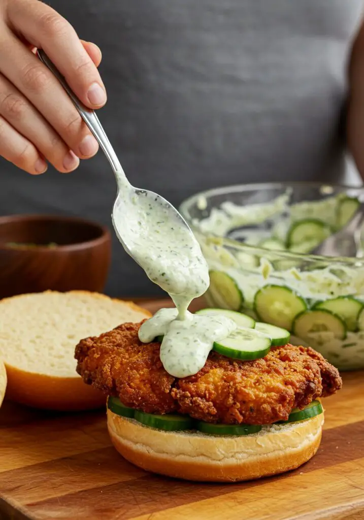 Green Goddess Crispy Chicken Sandwich