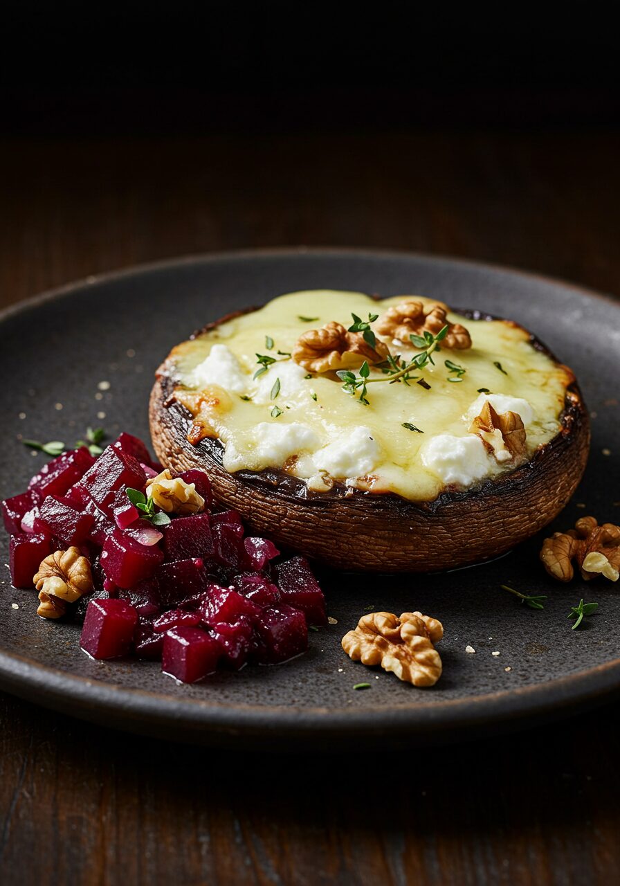 Grilled Portobello Mushrooms with Goats' Cheese