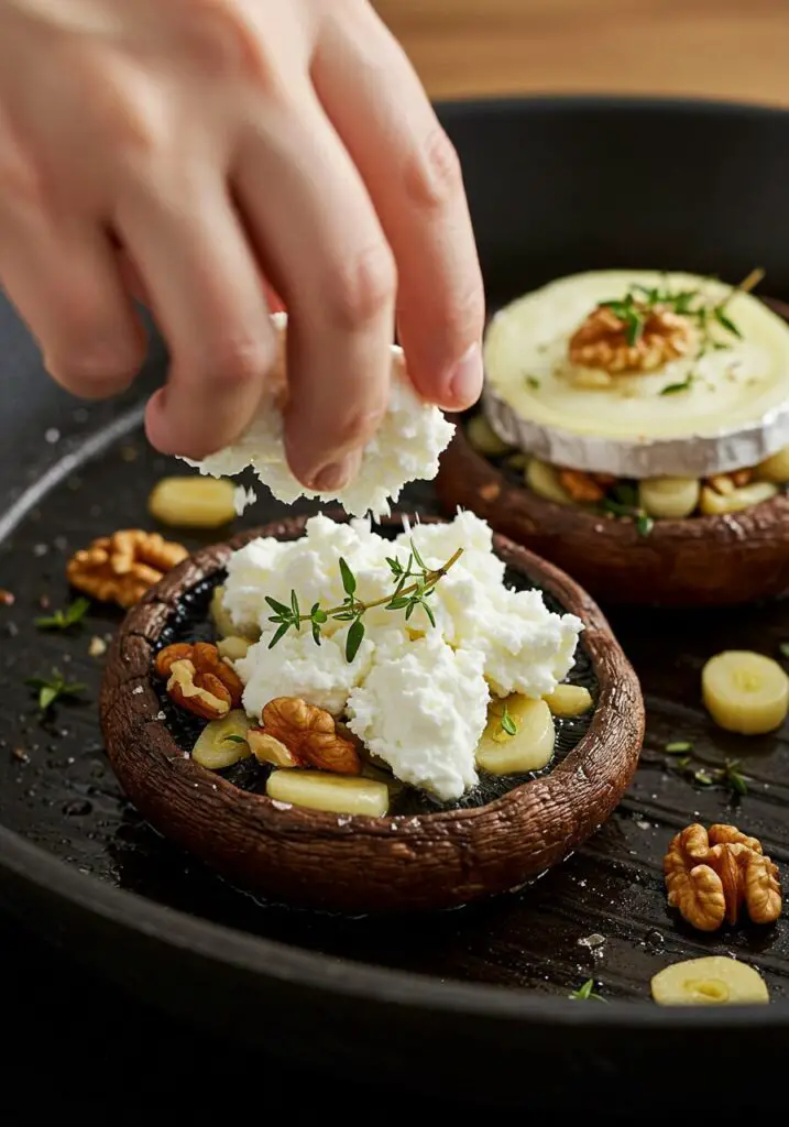Grilled Portobello Mushrooms with Goats' Cheese