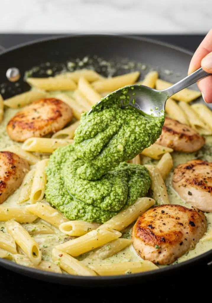Creamy Chicken Pesto Pasta