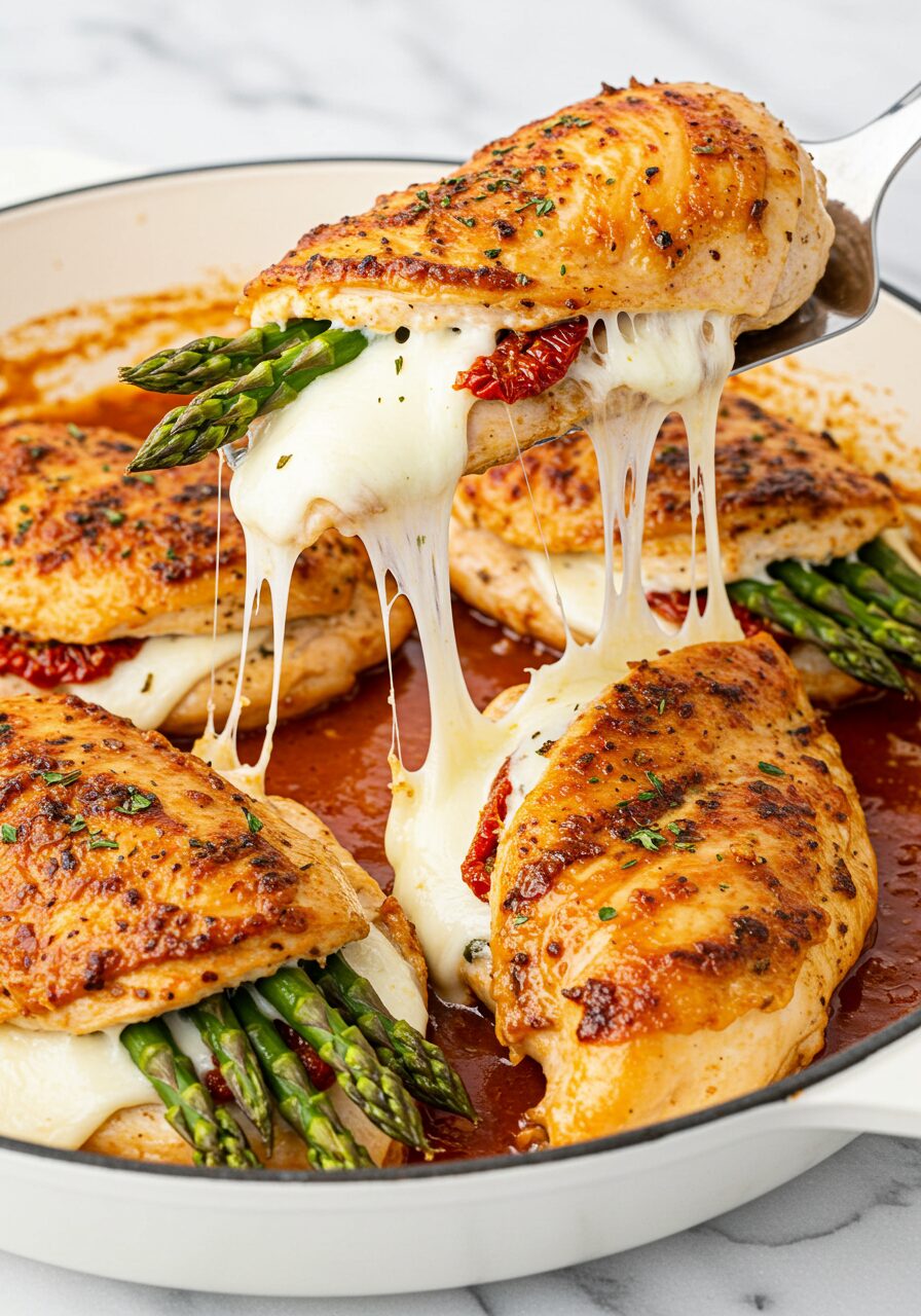 Cheesy Asparagus Stuffed Chicken