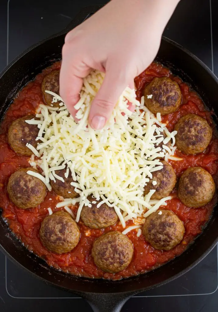 Chicken Parm Meatball Skillet