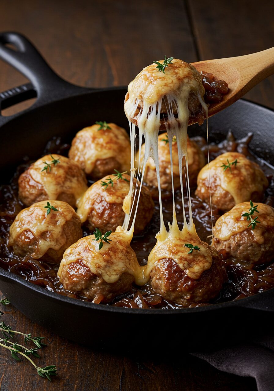 French Onion Chicken Meatballs