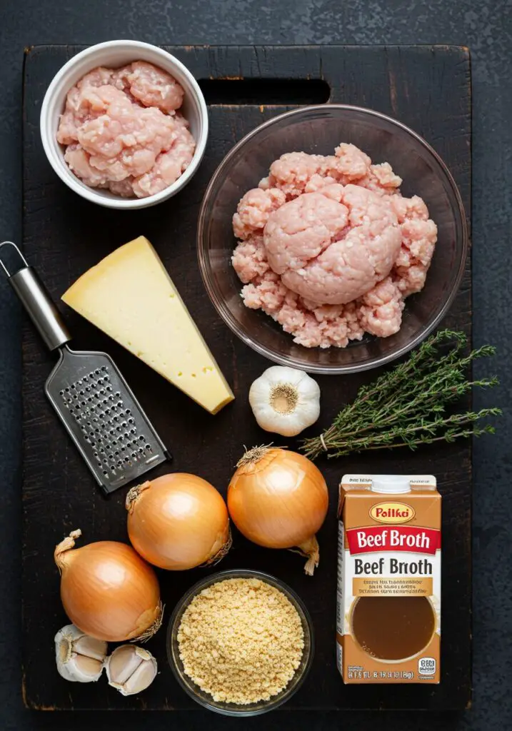 French Onion Chicken Meatballs