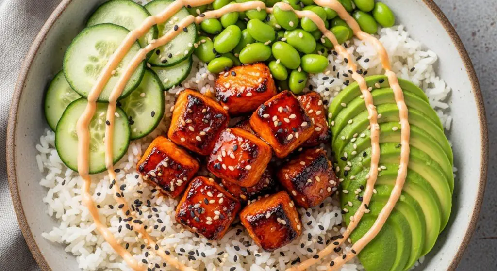 Honey Sriracha Salmon Bowls