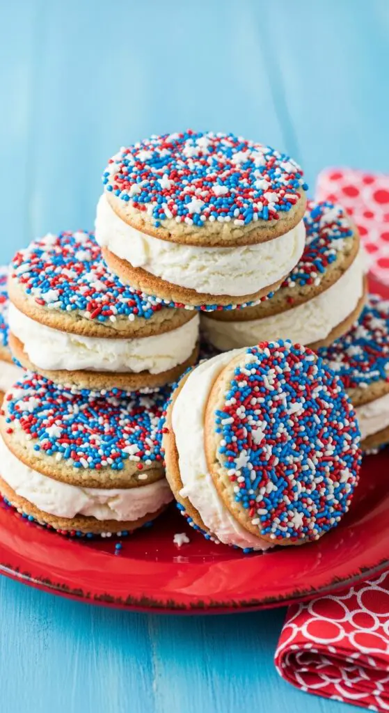 July 4th Ice Cream Sandwiches