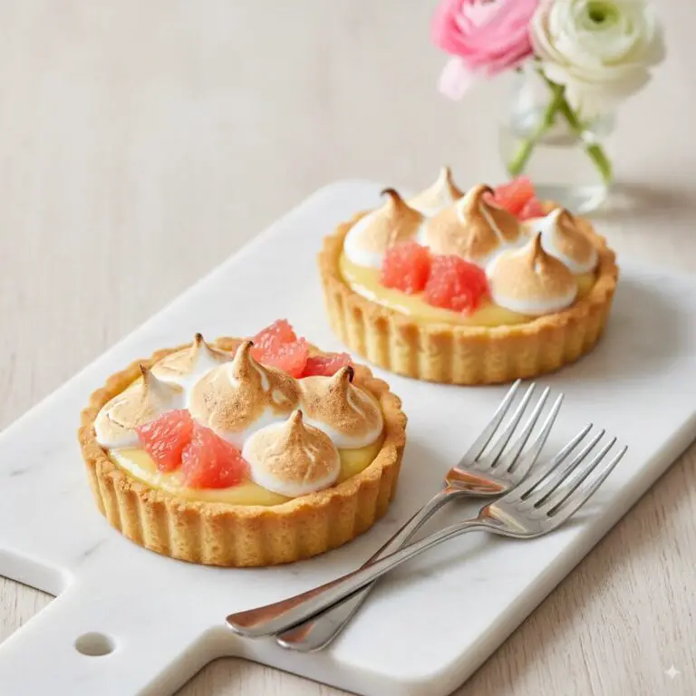 My Ruby Red Grapefruit Tartlets with Sweet Meringue Kisses!