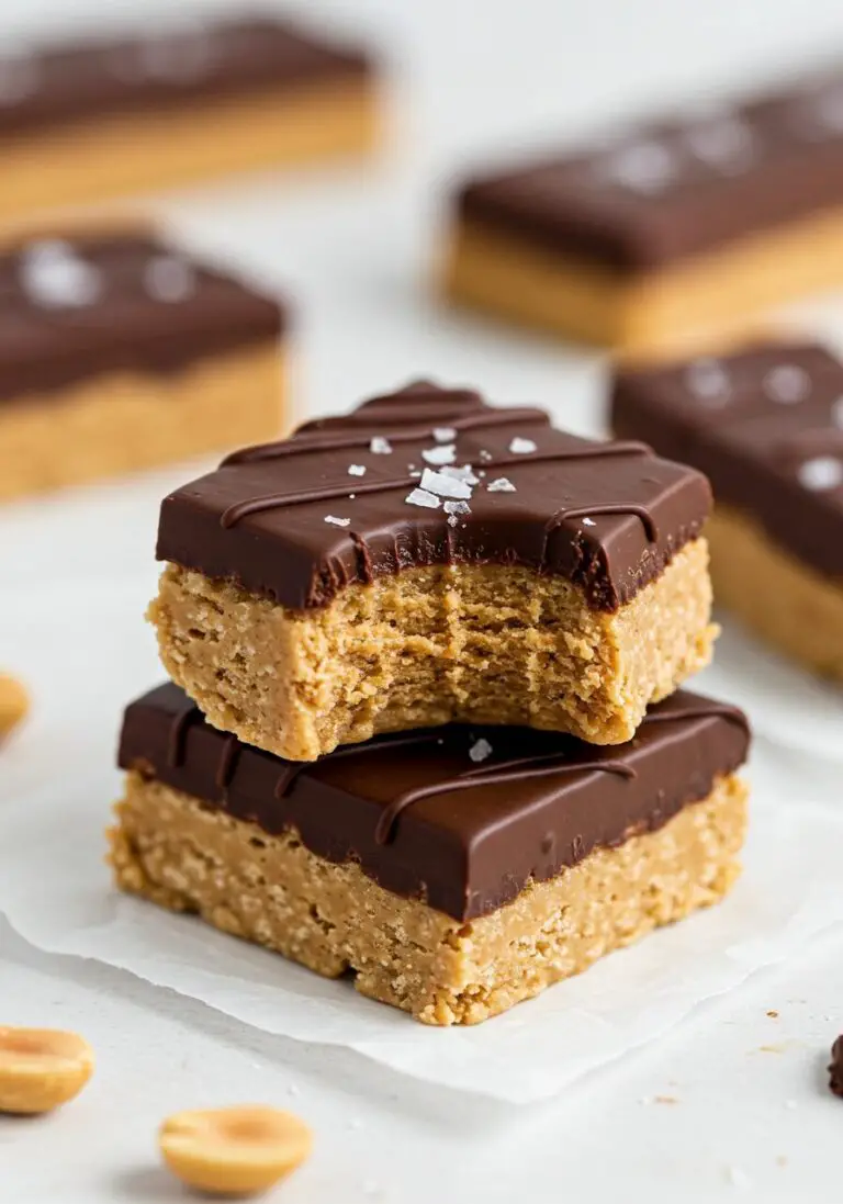 The Best No-Bake Chocolate Peanut Butter Protein Bars (Tastes Like a Peanut Butter Cup!)