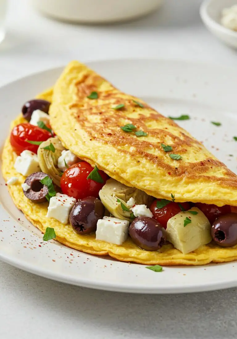The Best Loaded Mediterranean omelet (A Flavor-Packed Breakfast!)