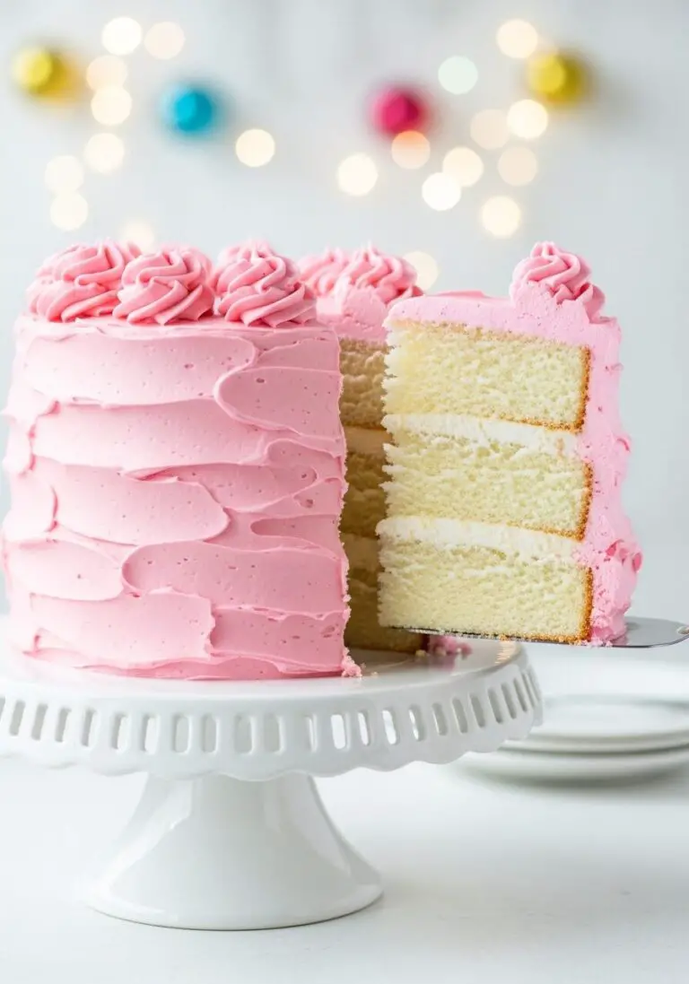 The Ultimate Pink Vanilla Bean Birthday Cake (So Fluffy!)