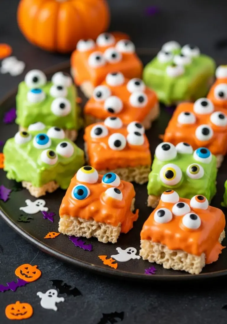 Googly-Eyed Monster Rice Krispies: The Cutest Halloween Snack for Kids!