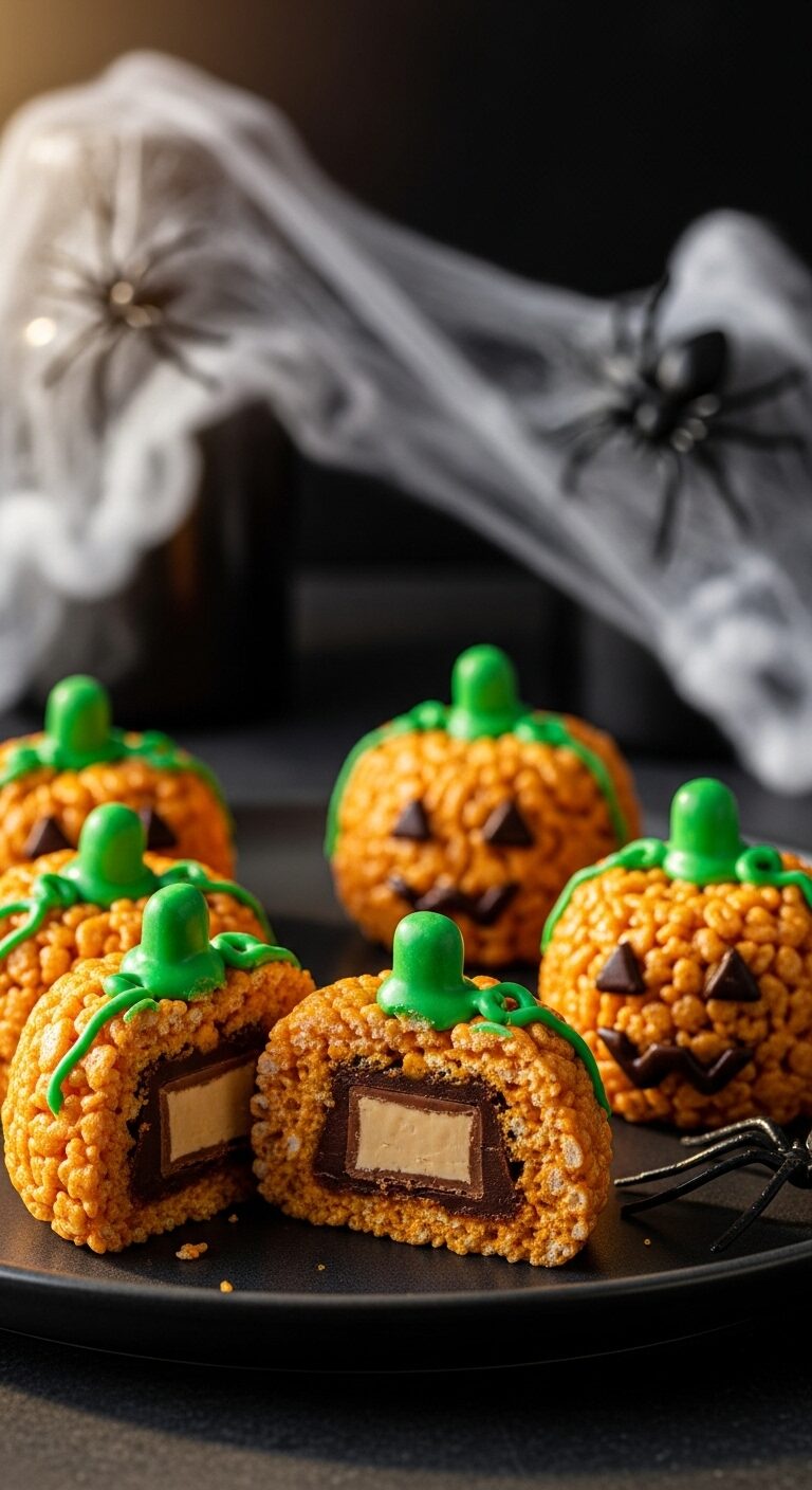 The Ultimate Pumpkin Rice Krispie Treats (with a Surprise Inside!)
