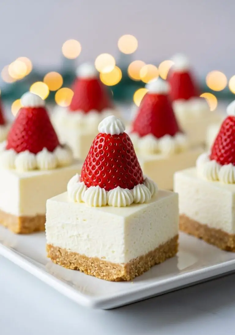 The Ultimate Santa Hat Crispy-Treat Cheesecake Squares (Festive & Fun!)