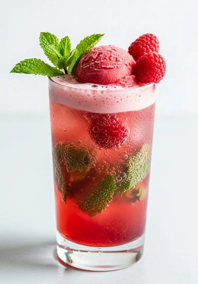 The Ultimate Raspberry Mint Mojito Float (A Refreshing Mocktail!)