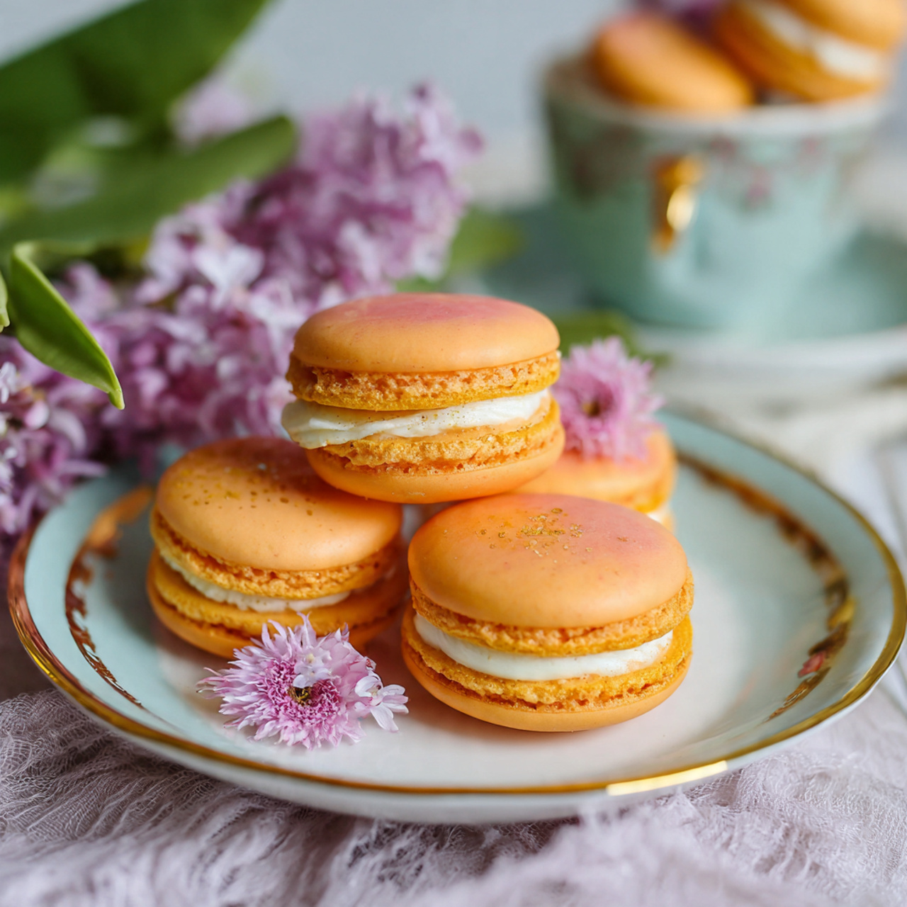 The Ultimate Peachy Macarons (with a Surprise Jam Center!)