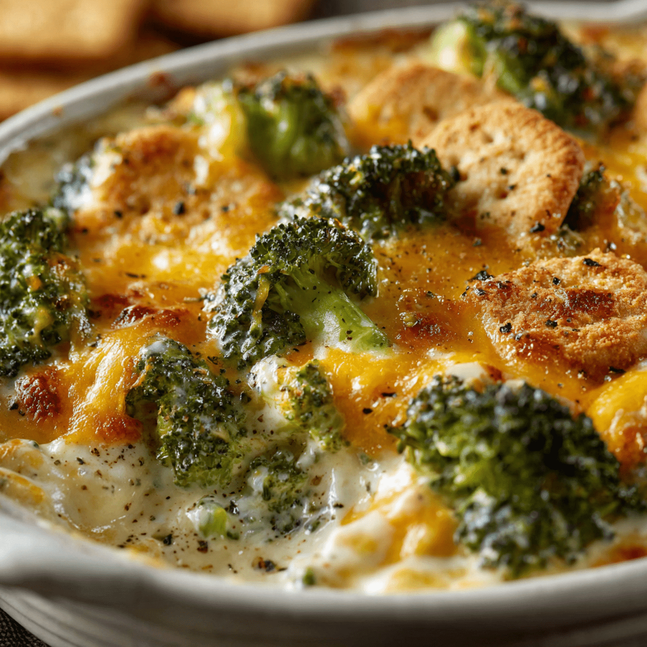 The Ultimate Broccoli Cheese & Cracker Casserole (Creamy Christmas Side!)