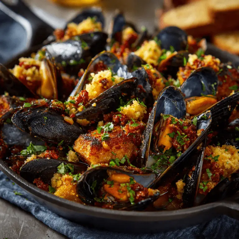 The Ultimate Cornbread-Stuffed Mussels (Savory NYE Appetizer!)