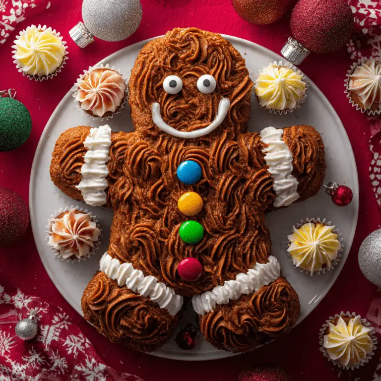The Ultimate Pull-Apart Gingerbread Man Cupcake Cake (Christmas Dessert!)