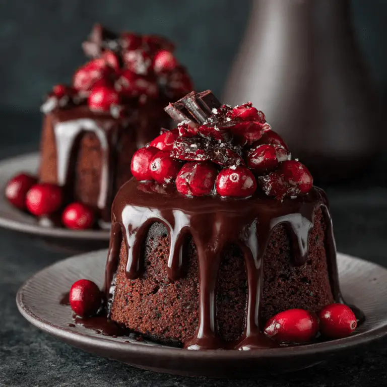 The Ultimate Chocolate Cranberry Mini Cakes (Vegan & Gluten-Free!)