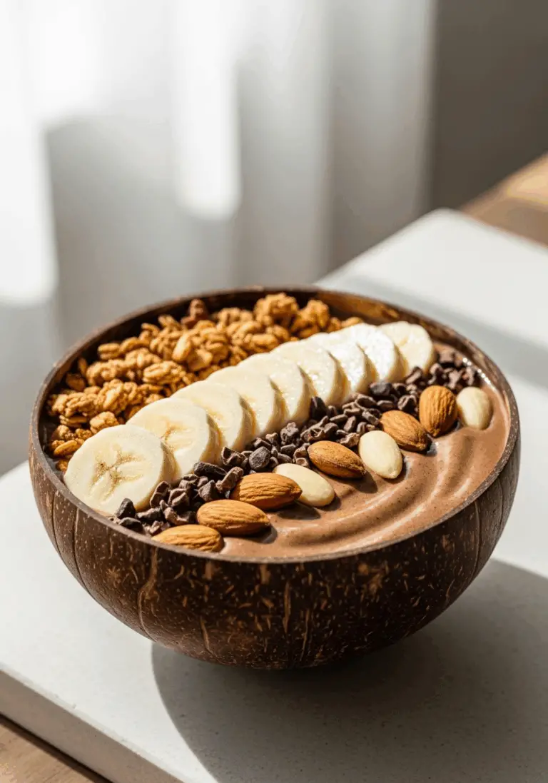 The Ultimate Chocolate Almond Butter Smoothie Bowl (5-Minute Bliss!)