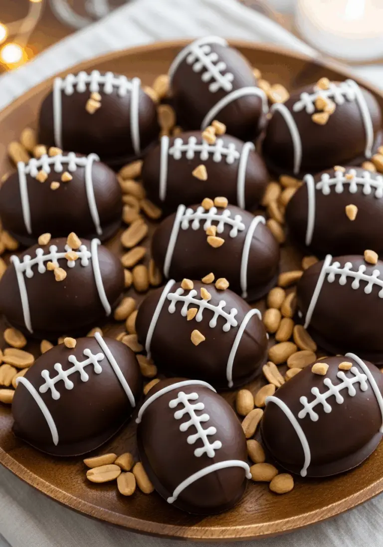 The Ultimate Chocolate Peanut Butter Footballs (Easy Game Day Treat!)