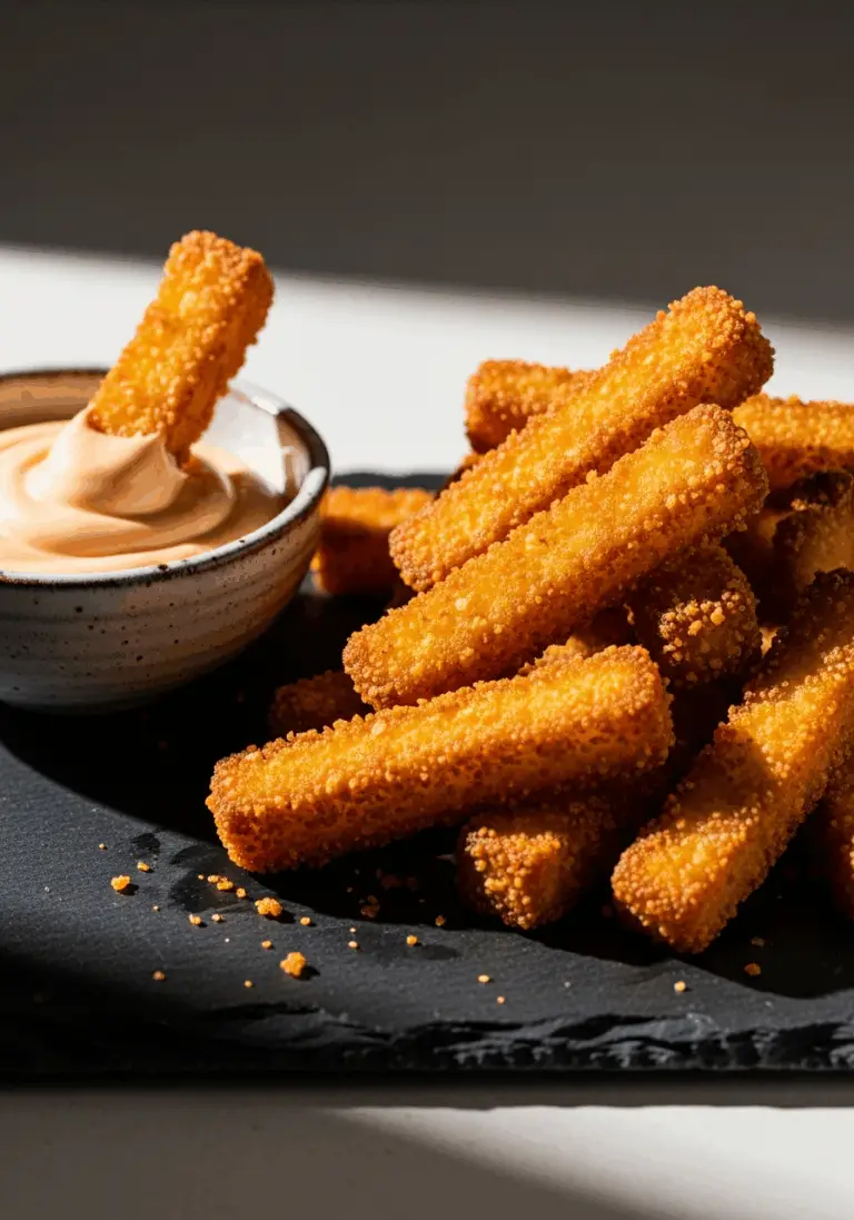 The Ultimate Crispy Halloumi Fries (with Harissa Mayo!)