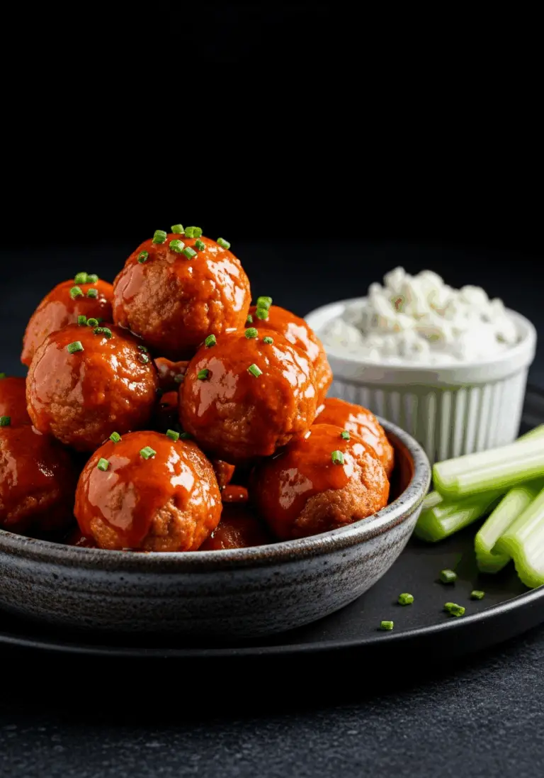 The Ultimate Baked Buffalo Chicken Meatballs (Juicy & Easy!)