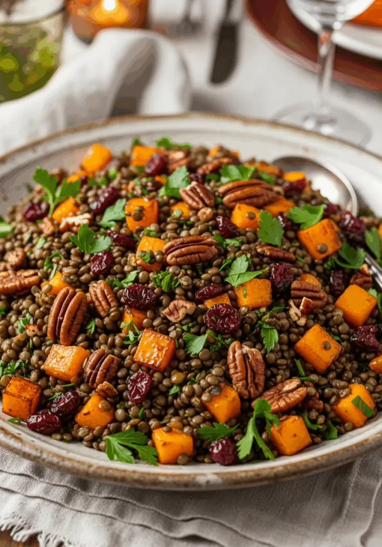The Ultimate Thanksgiving Lentil Salad (with Roasted Squash!)