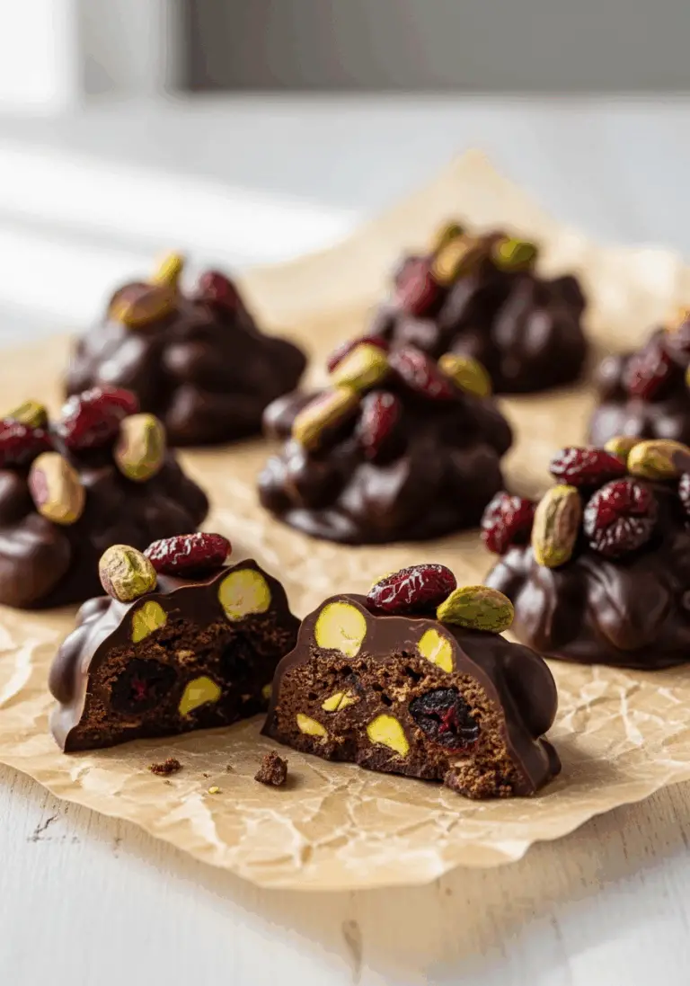 The Ultimate 3-Ingredient Chocolate Pistachio Clusters (Easy No-Bake!)