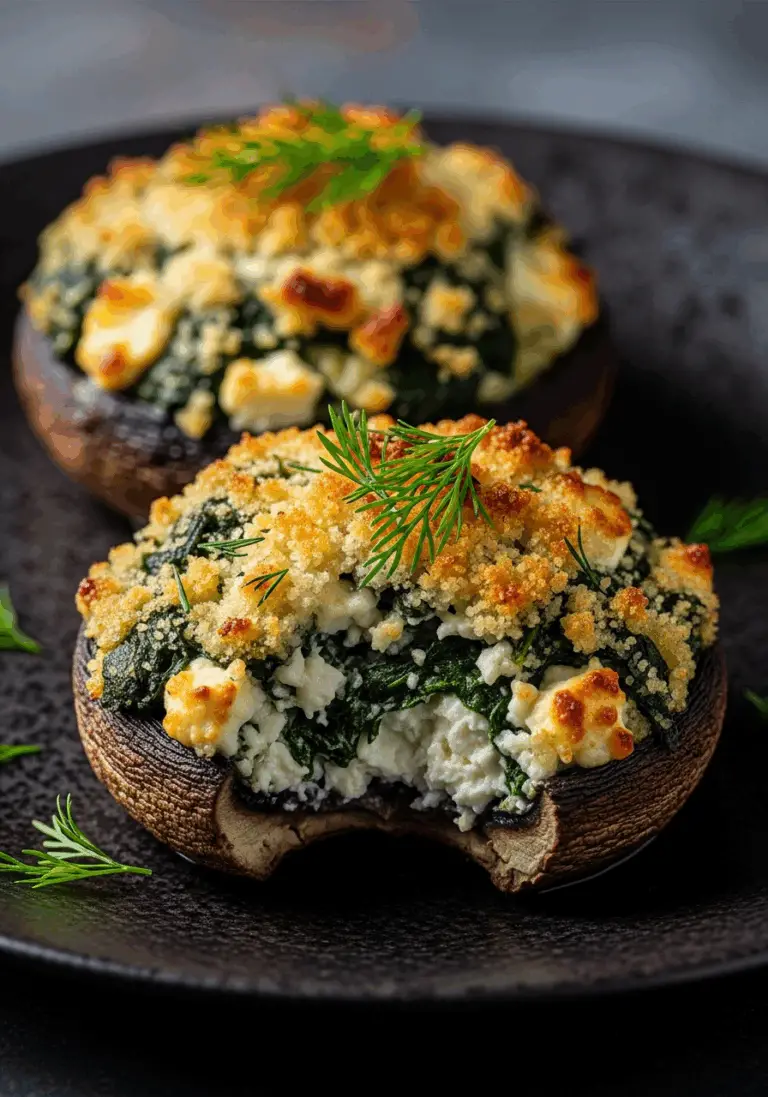 The Ultimate Greek Stuffed Portobello Mushrooms (with Spinach & Feta!)