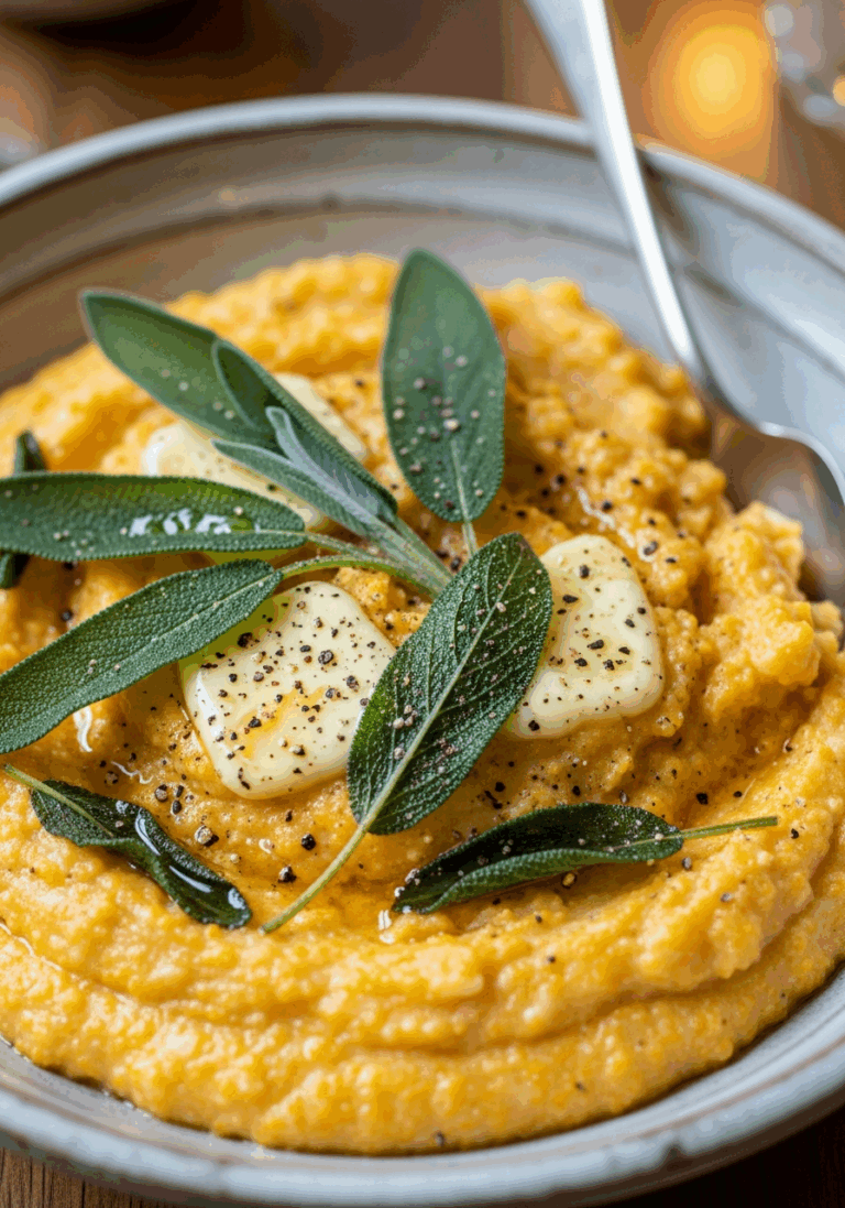 The Ultimate Creamy Pumpkin Sage Polenta (A Perfect Fall Side!)