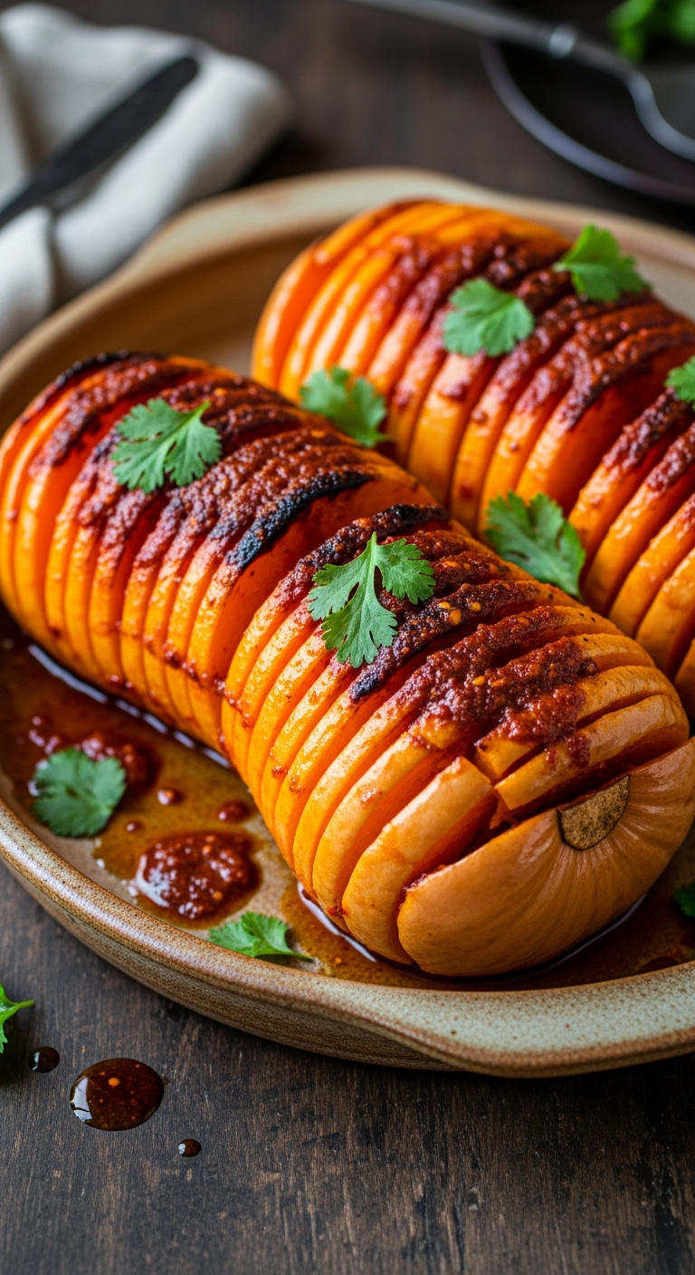 The Ultimate Hasselback Harissa Roast Squash (A Stunning Centerpiece!)