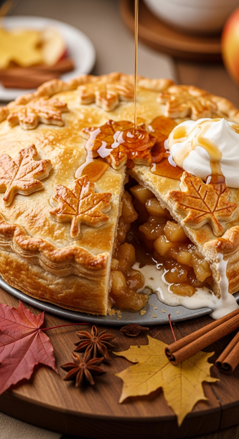 The Ultimate Maple Cream Apple Pie (with Leaf Crust!)