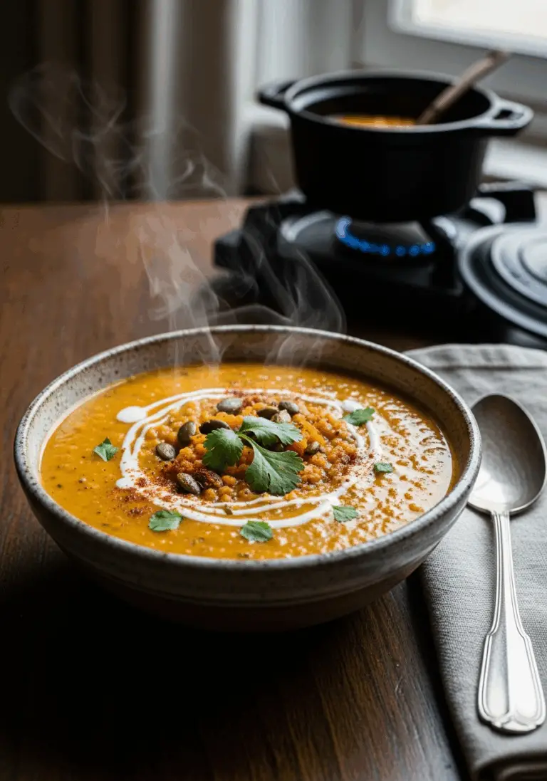 The Ultimate One-Pot Red Lentil Pumpkin Soup (Easy & Vegan!)