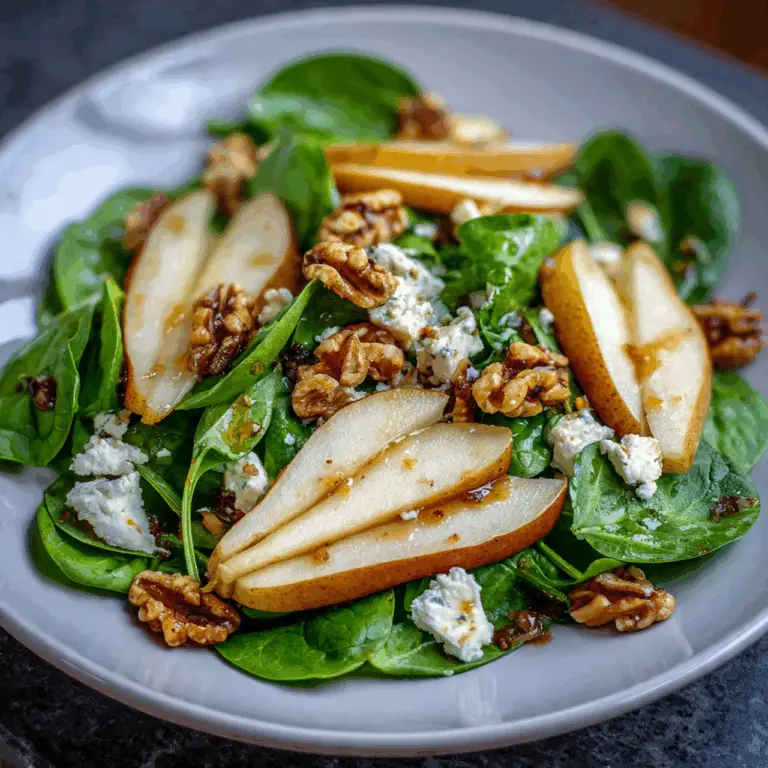 The Ultimate Spinach Salad with Pears, Walnuts & Goat Cheese (Stunningly Easy!)