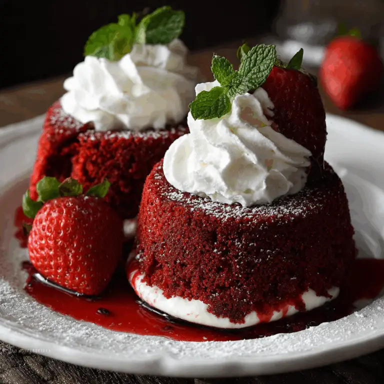 The Ultimate Molten Red Velvet Cakes (with Cream Cheese Whipped Cream!)