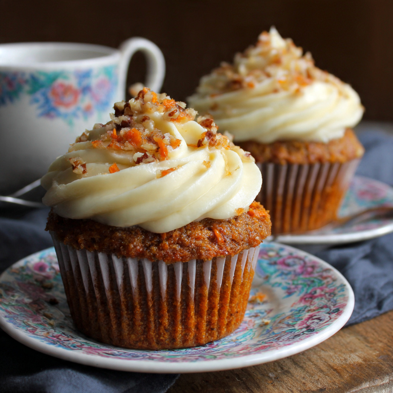 The Ultimate Carrot Cupcakes with Honey Cream Cheese Frosting