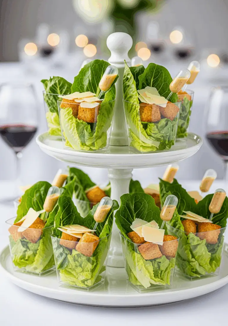 The Ultimate Caesar Salad Cups (Fun & Elegant Party Appetizer!)